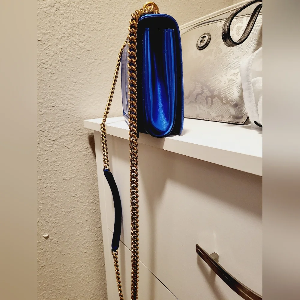 METALLIC BLUE and GOLD Dolce & Gabbana DEVOTION HANDBAG Crossbody - Picture 2 of 8